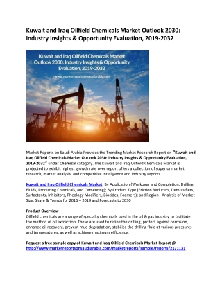 Kuwait and Iraq Oilfield Chemicals Market Outlook 2030