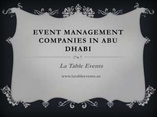 Event Management Companies in Abu Dhabi