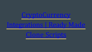 CryptoCurrency Integrations
