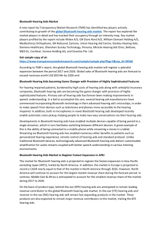 Bluetooth Hearing Aids Market