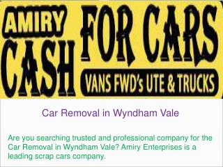 Car Removal in Wyndham Vale