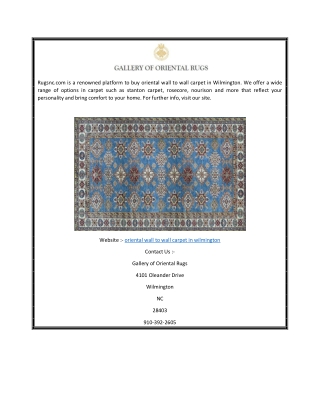 Oriental Wall to Wall Carpet in Wilmington  Rugsnc.com (1)