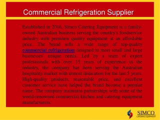 commercial refrigeration supplier