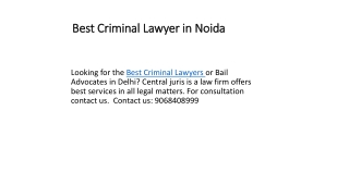 Best Criminal Lawyer in Noida
