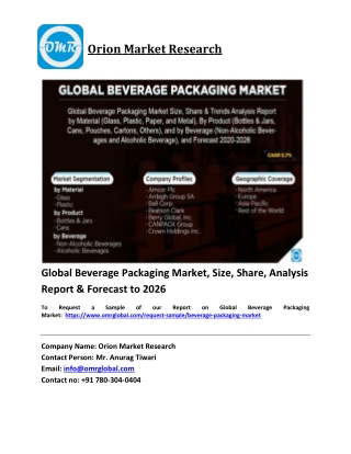 Global Beverage Packaging Market Trends, Size, Competitive Analysis and Forecast