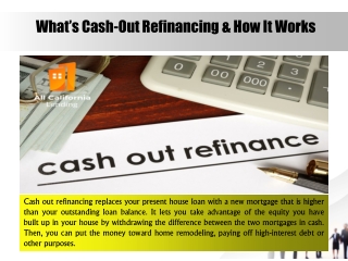 What’s Cash-Out Refinancing & How It Works