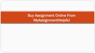 Buy Assignment Online From MyAssignmentHelpAU