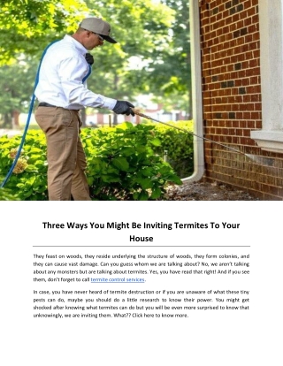 Three Ways You Might Be Inviting Termites To Your House