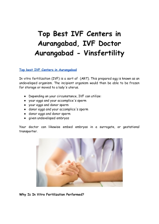 Top Best IVF Centers in Aurangabad, IVF Doctor Aurangabad - Vinsfertility