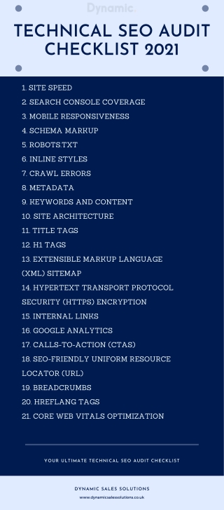 Technical SEO Audit Checklist  by Dynamic Sales Solutions 2021