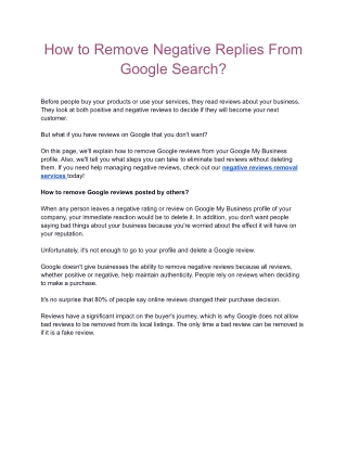 How to Remove Negative Replies From Google Search (1)