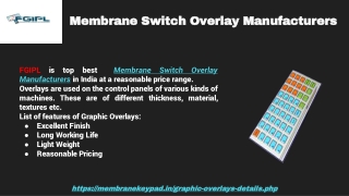 Membrane Switch Overlay Manufacturers