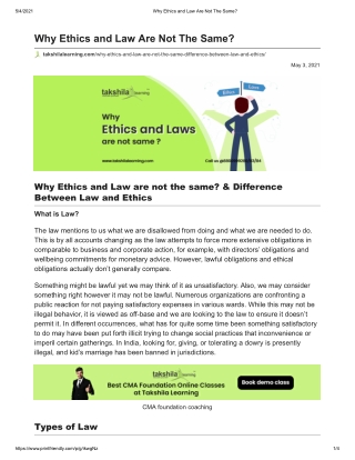 Why Ethics and Law Are Not The Same pdf