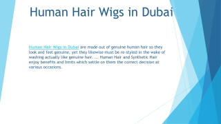 Human Hair Wigs in Dubai