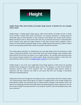 xHeight Design Offers Brand Identity and Graphic Design Services to Manifest the core messages within a brand