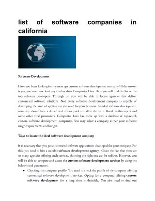 list of software companies in california