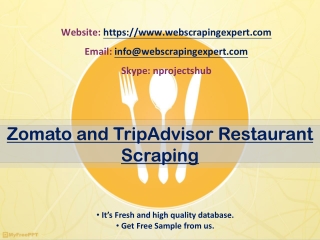Zomato and TripAdvisor Restaurant Scraping