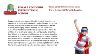 top cbse schools in Bangalore