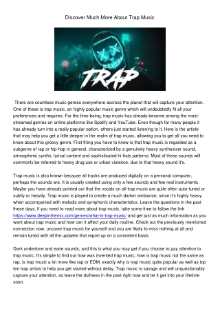 DiscoverMuchMoreAboutTrapMusic