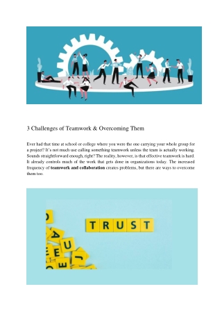 3 Challenges of Teamwork & Overcoming Them