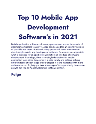 Top 10 Mobile App Development Software
