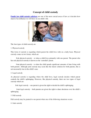 Concept of child custody