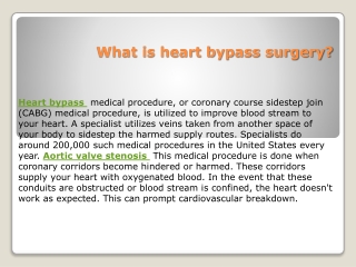 What is heart bypass surgery