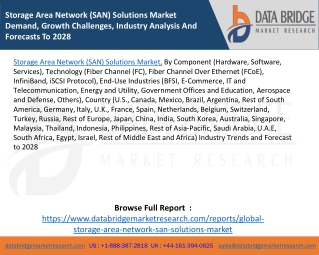 Storage Area Network (SAN) Solutions Market Demand, Growth Challenges, Industry Analysis And Forecasts To 2028