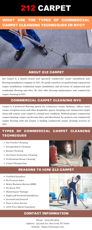 What Are the Types of Commercial Carpet Cleaning Techniques in NYC?