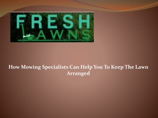 How Mowing Specialists Can Help You To Keep The Lawn Arranged