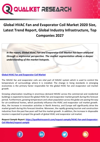 Global HVAC Fan and Evaporator Coil Market 2020 Size, Latest Trend Report, Global Industry Infrastructure, Top Companies