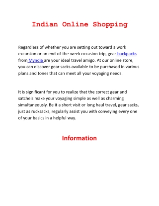 Indian Online Shopping