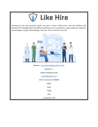 Top Otolaryngology Jobs in Texas  Likehire.com