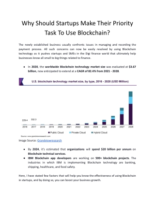 Why Blockchain is Important For Stratups