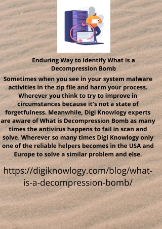 Enduring  Way to Identify What is a Decompression Bomb