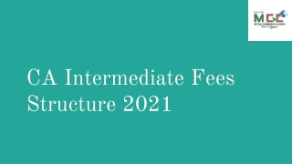 CA Intermediate Fees Structure 2021