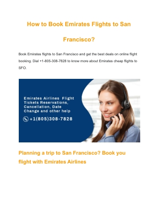 How to Book Emirates Flights to San Francisco?