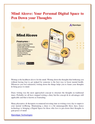 Mind Alcove  Your Personal Digital Space to Pen Down your Thoughts