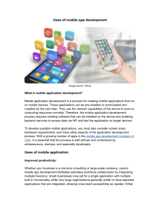 Uses of mobile app development