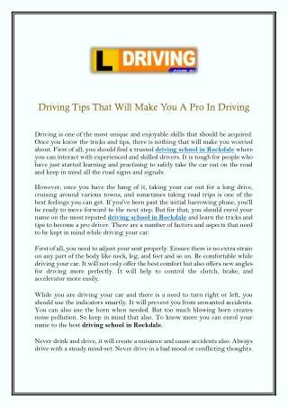 Driving Tips That Will Make You A Pro In Driving