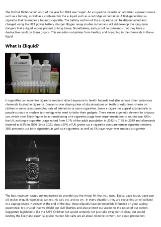 Vape Juice Active Ingredients
