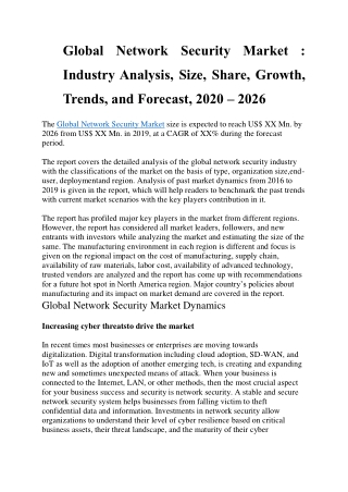 Global Network Security Market