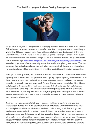 TheBestPhotographyBusinessQuicklyAccomplishedHere