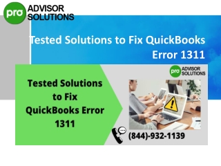 How to deal with QuickBooks error 1311[Fixed]