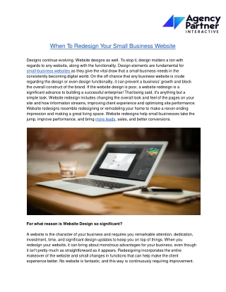 When To Redesign Your Small Business Website