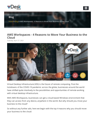 AWS Workspaces - 4 Reasons to Move Your Business to the Cloud
