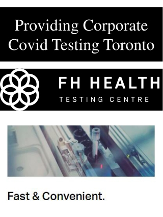 Providing Corporate Covid Testing Toronto
