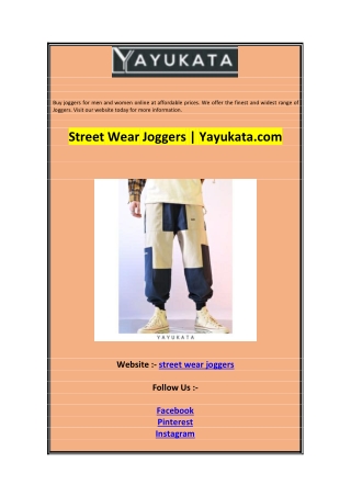 Street Wear Joggers  Yayukata.com 0