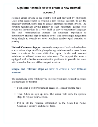 Sign into Hotmail: How to create a new Hotmail account!