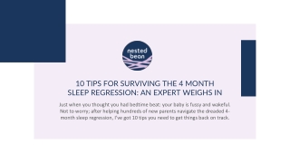 10 Tips for surviving the 4 month sleep regression: an expert weighs in